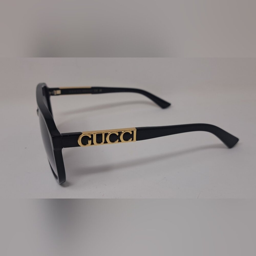 Gucci Women's Sunglasses Unisex GG1188S 002 Pilot Aviator Black Grey 58-17-140 - Picture 6 of 16